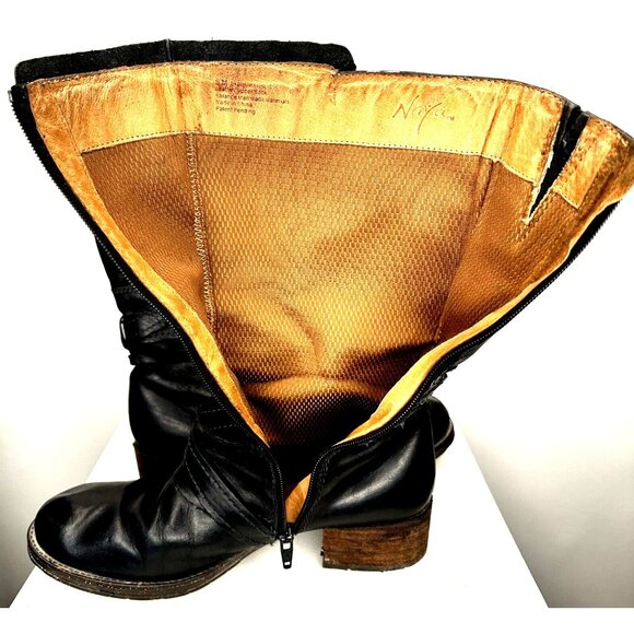 Naya Womens Leather Boots B3196L1001 Sabre Riding Tall Heels Zipper Black 8M - Picture 9 of 16